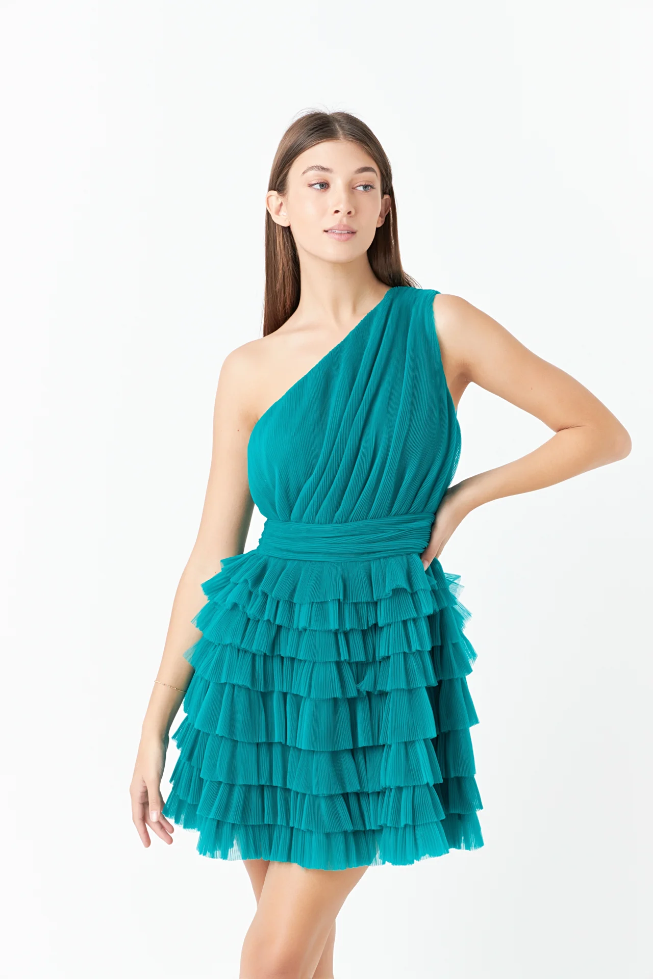 Tiered Tulle Mini Dress