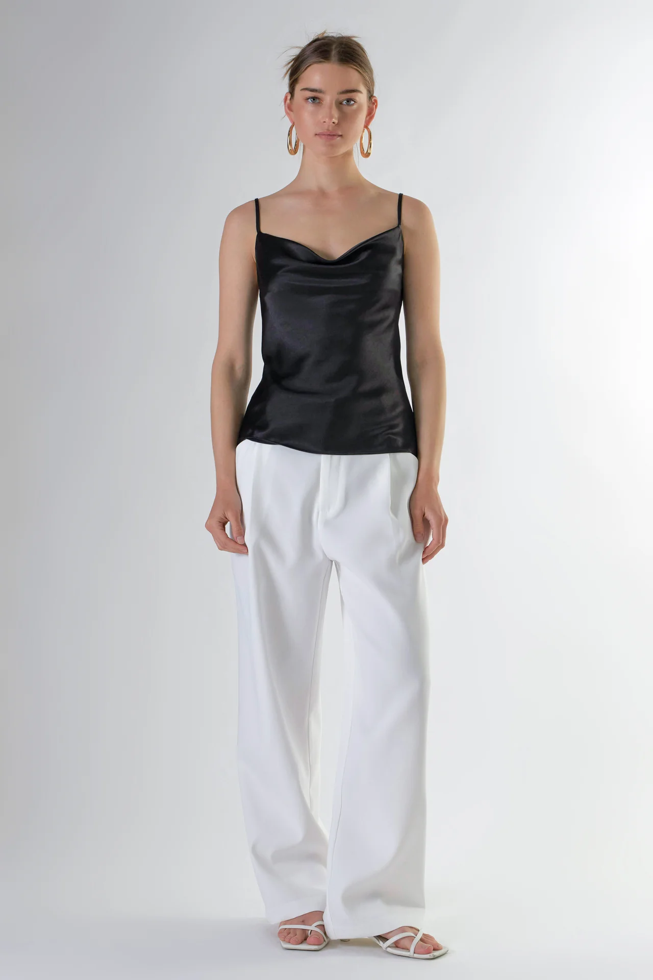Satin Cowl Neck Top