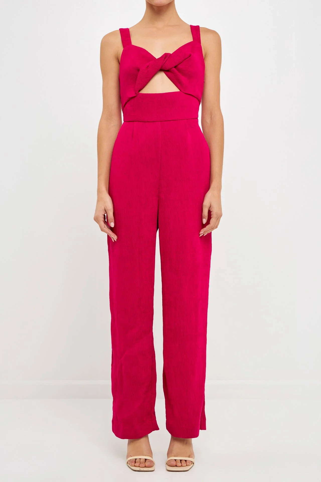 Soft Touch Plisse Twist Jumpsuit