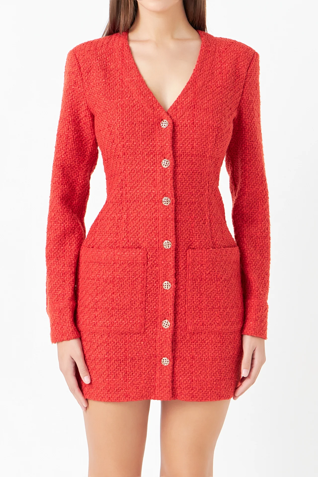 Textured Button Down Dress