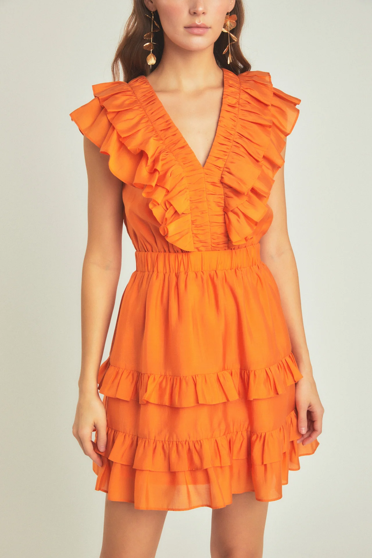 Ruffle Detail Mini Dress