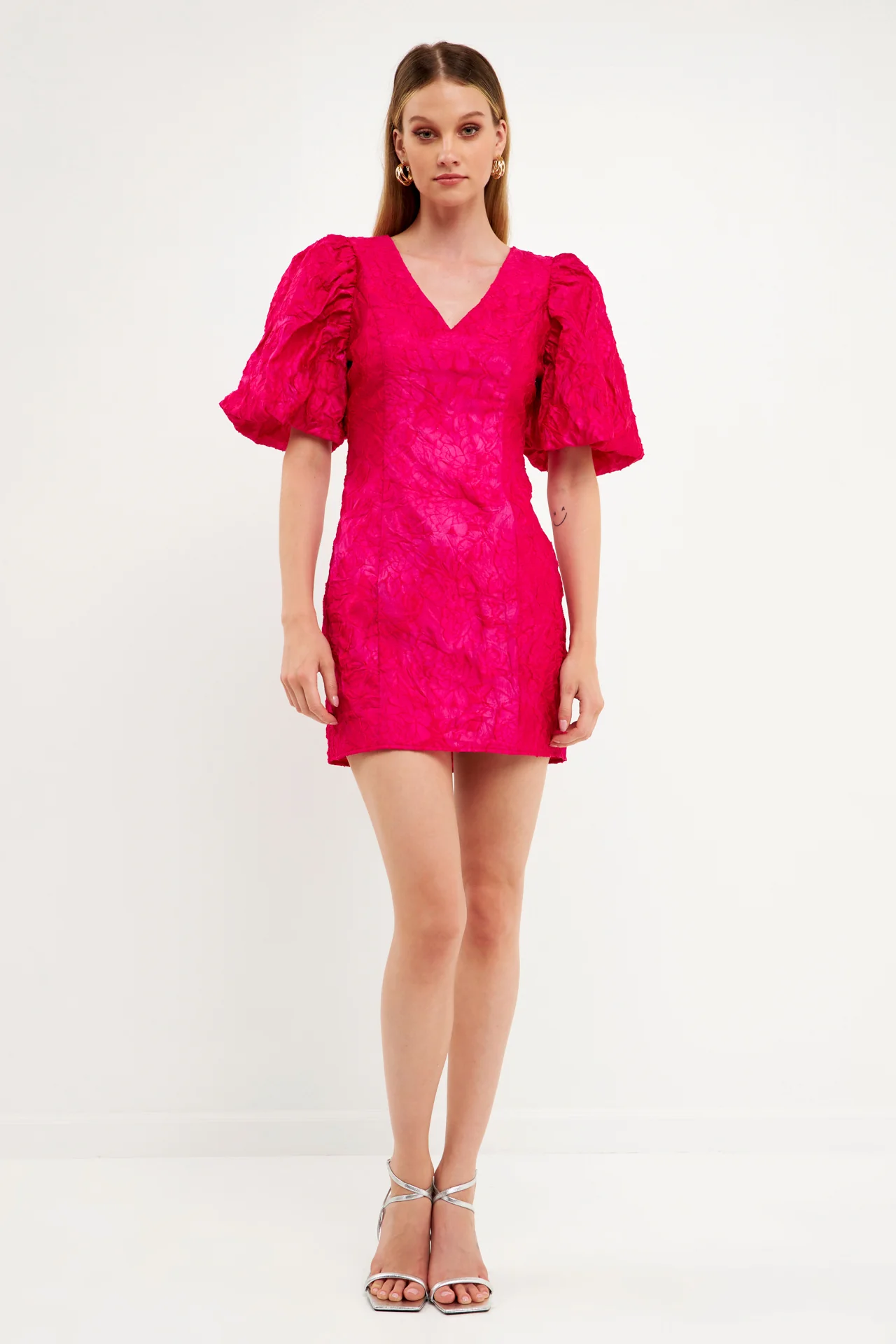 Floral Jacquard Mini Dress