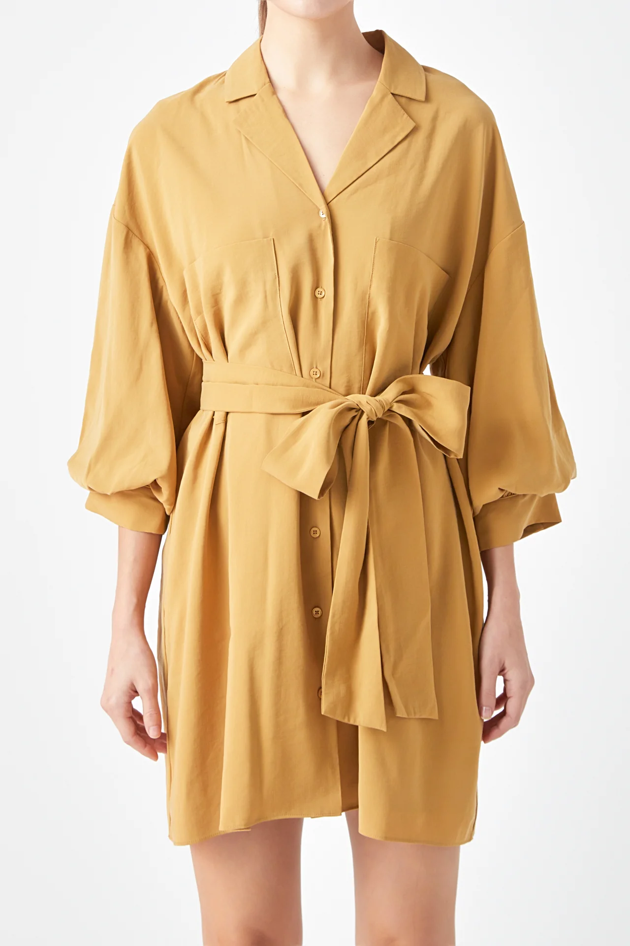 Belted Mini Shirt Dress