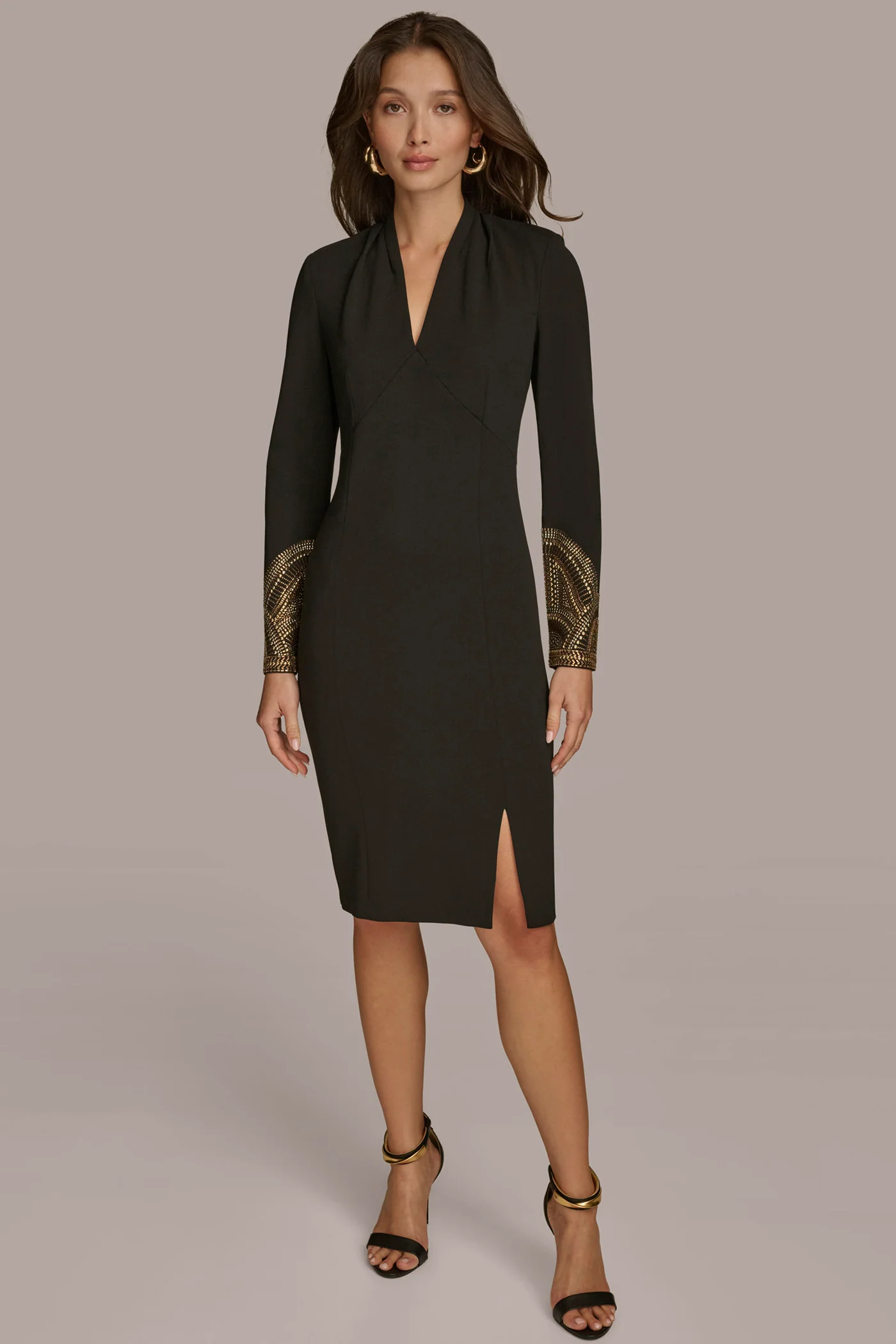 HOT FIX TRIM SHEATH DRESS