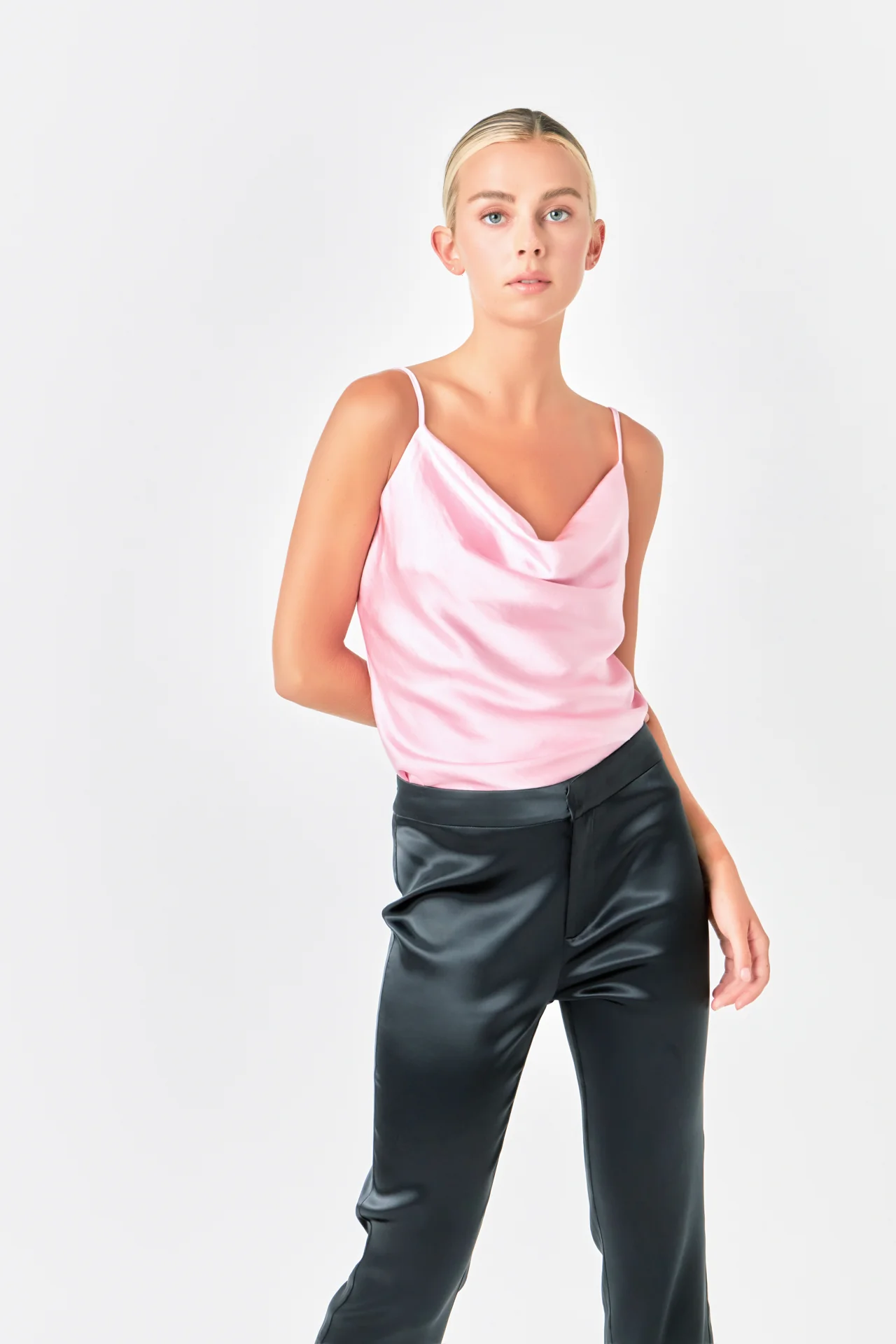 Satin Cowl Neck Top