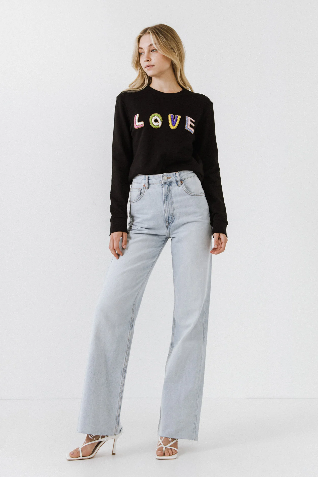 Beads Lettering Sweatshirt