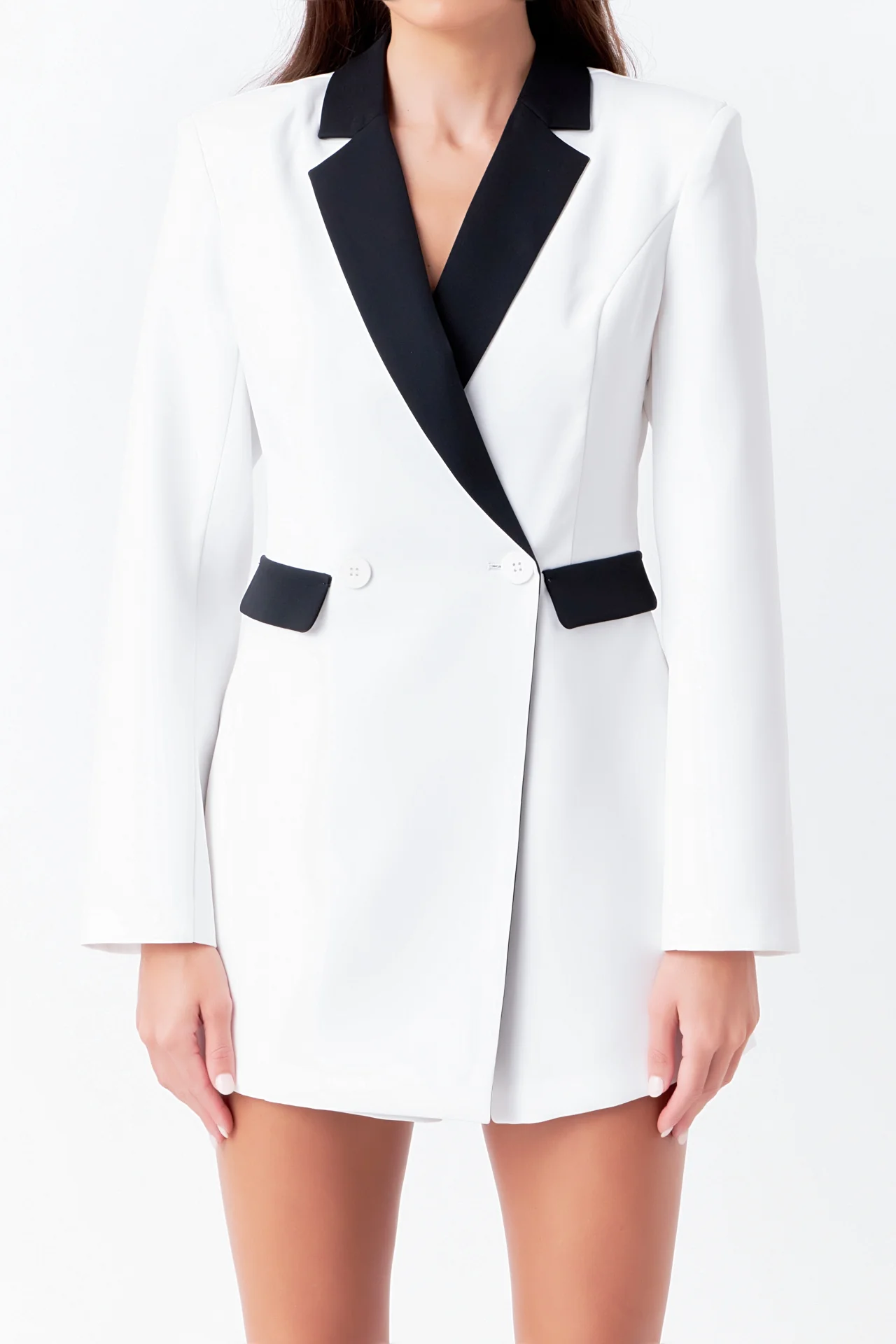 Contrasted Blazer Romper