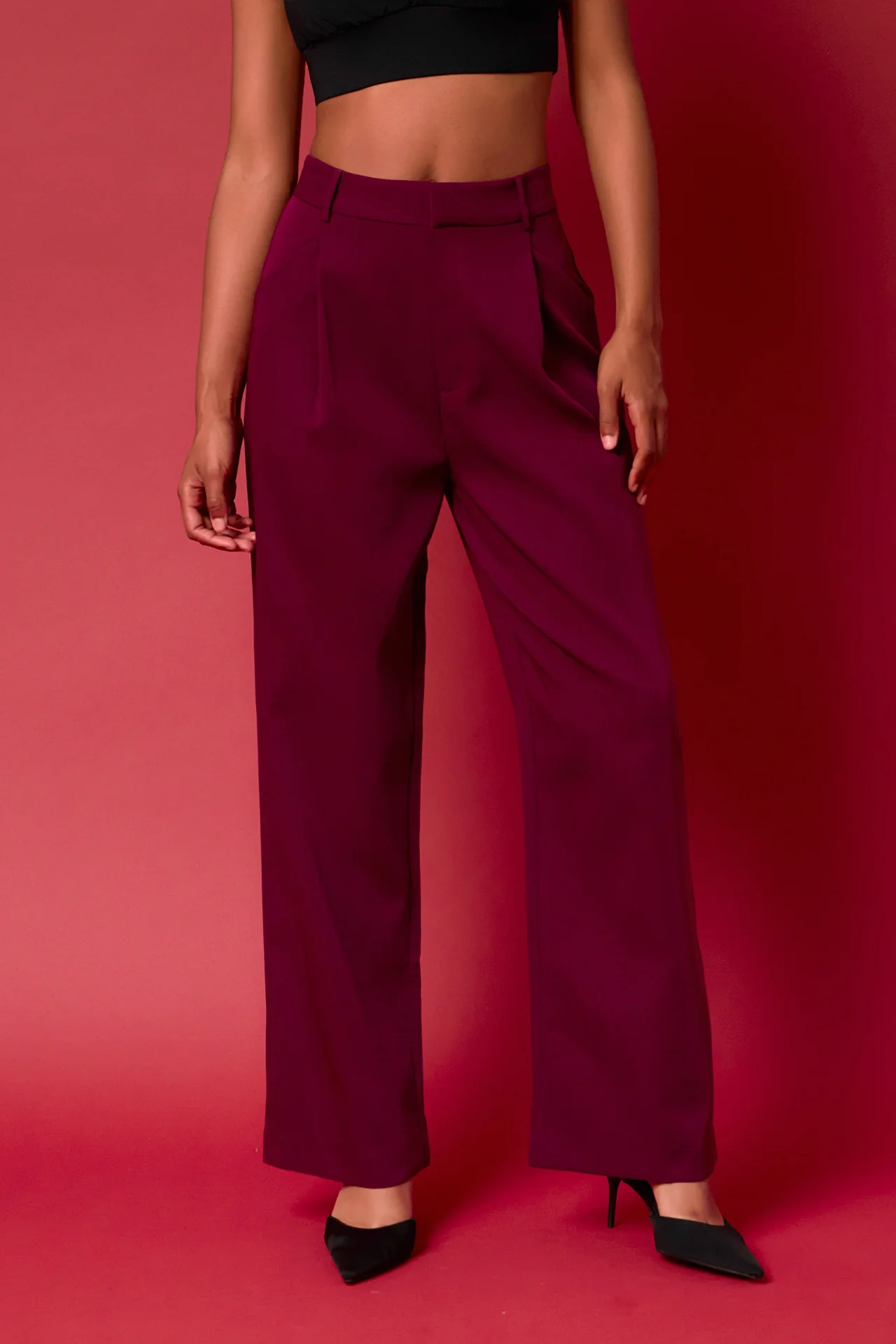 High-Waisted Suit Trousers