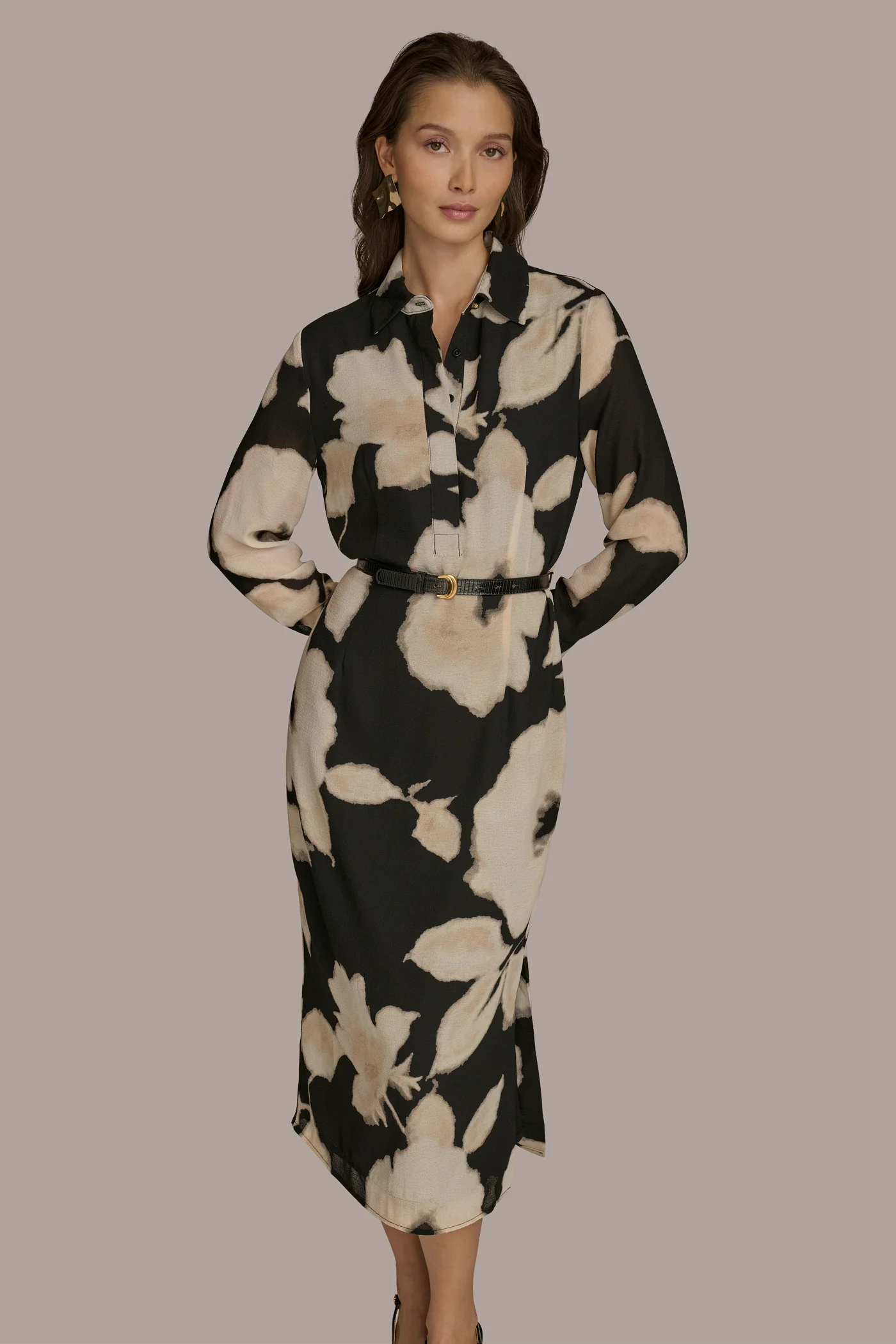 FLORAL A LINE MIDI DRESS