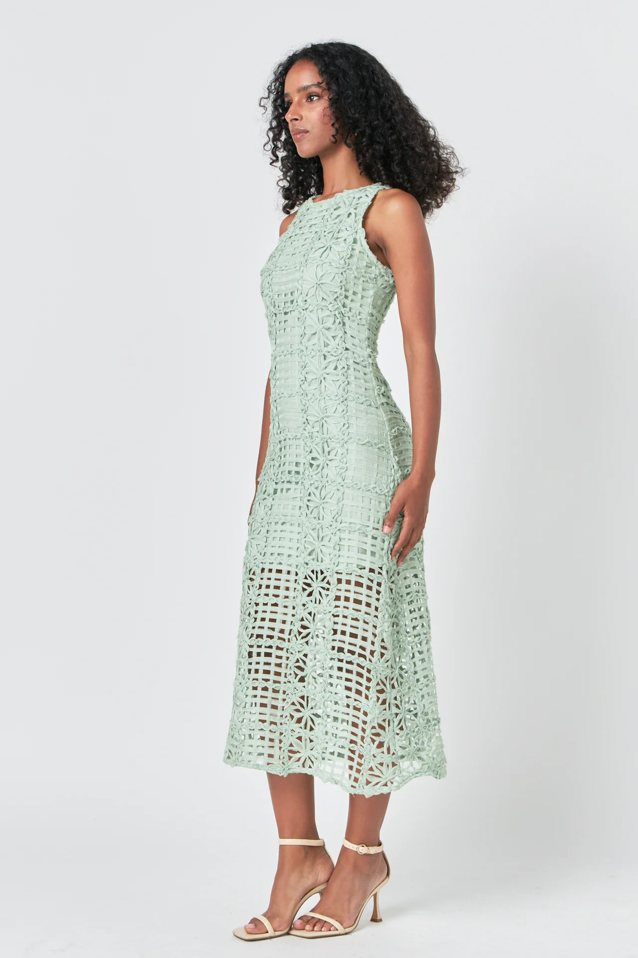 Textured Sleeveless Maxi Dress