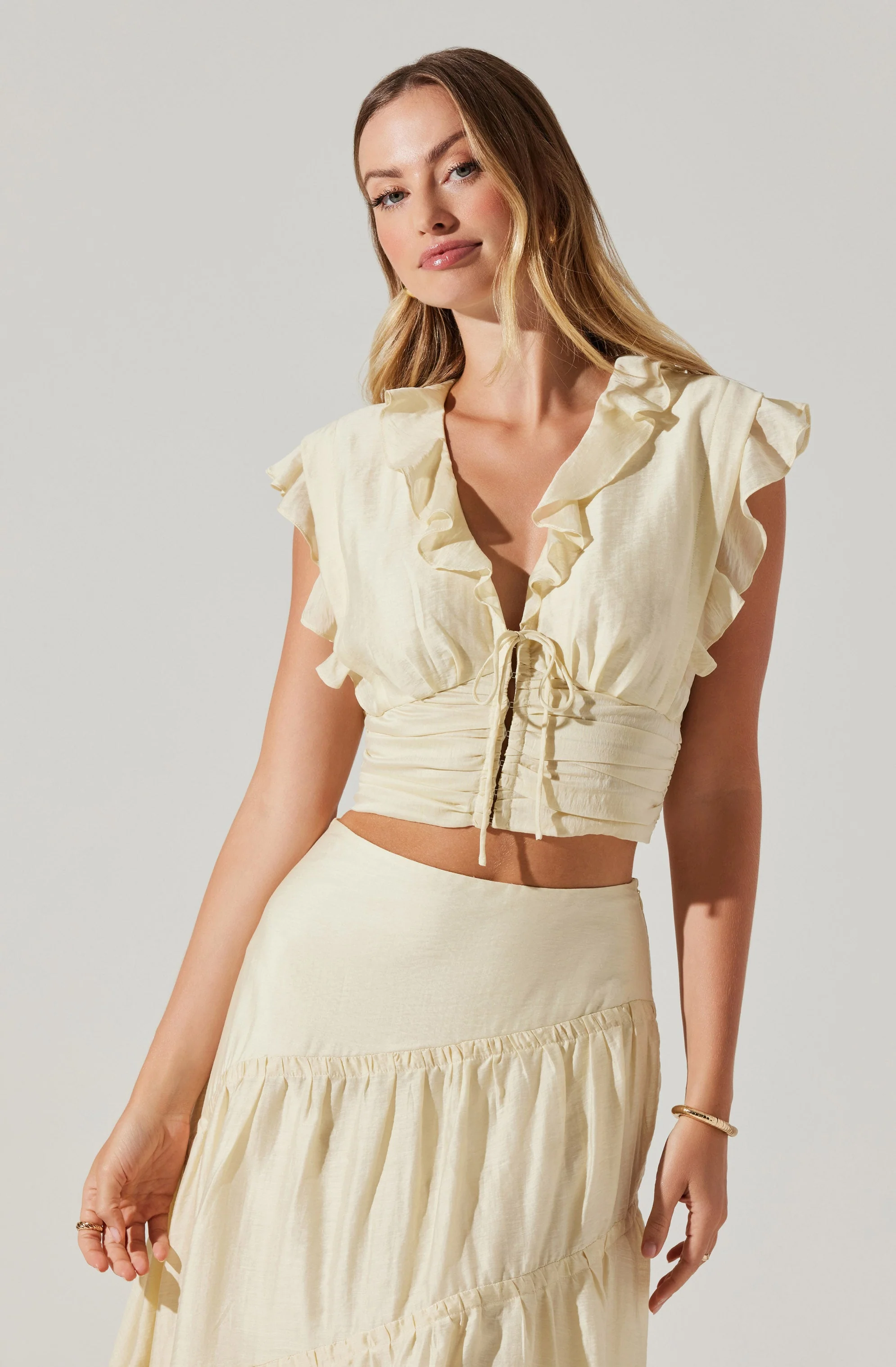 Zira Pleated Crop Top