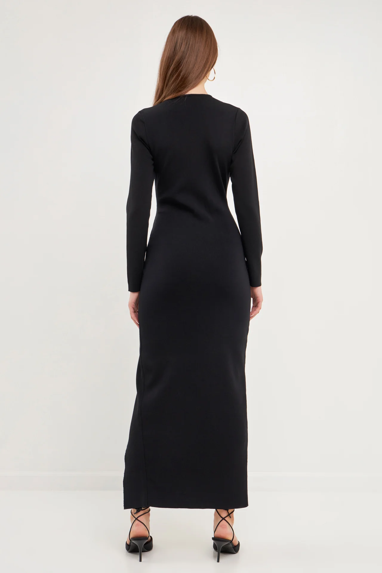 Cut Out Long Sleeve Maxi Dress