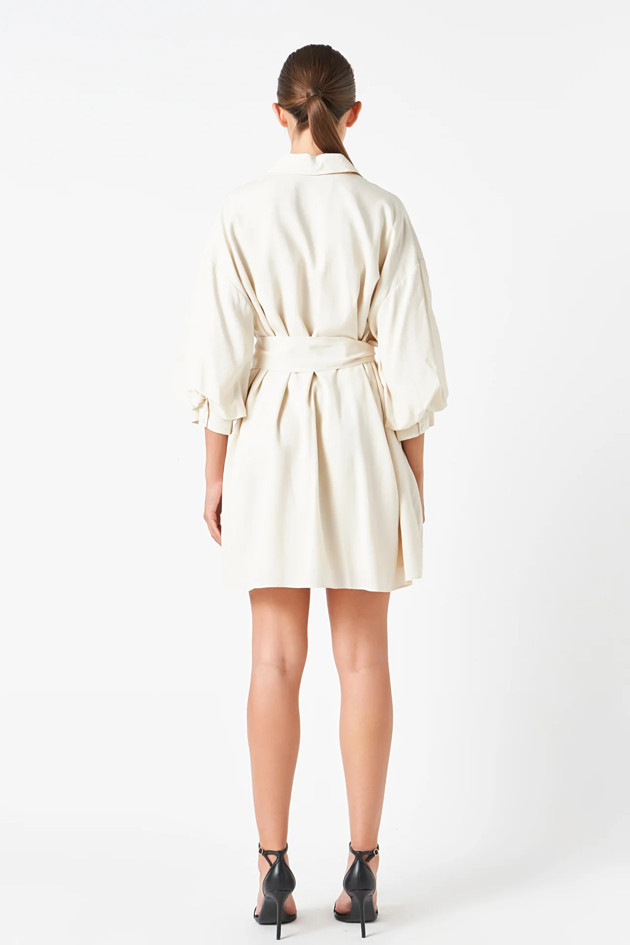 Belted Mini Shirt Dress