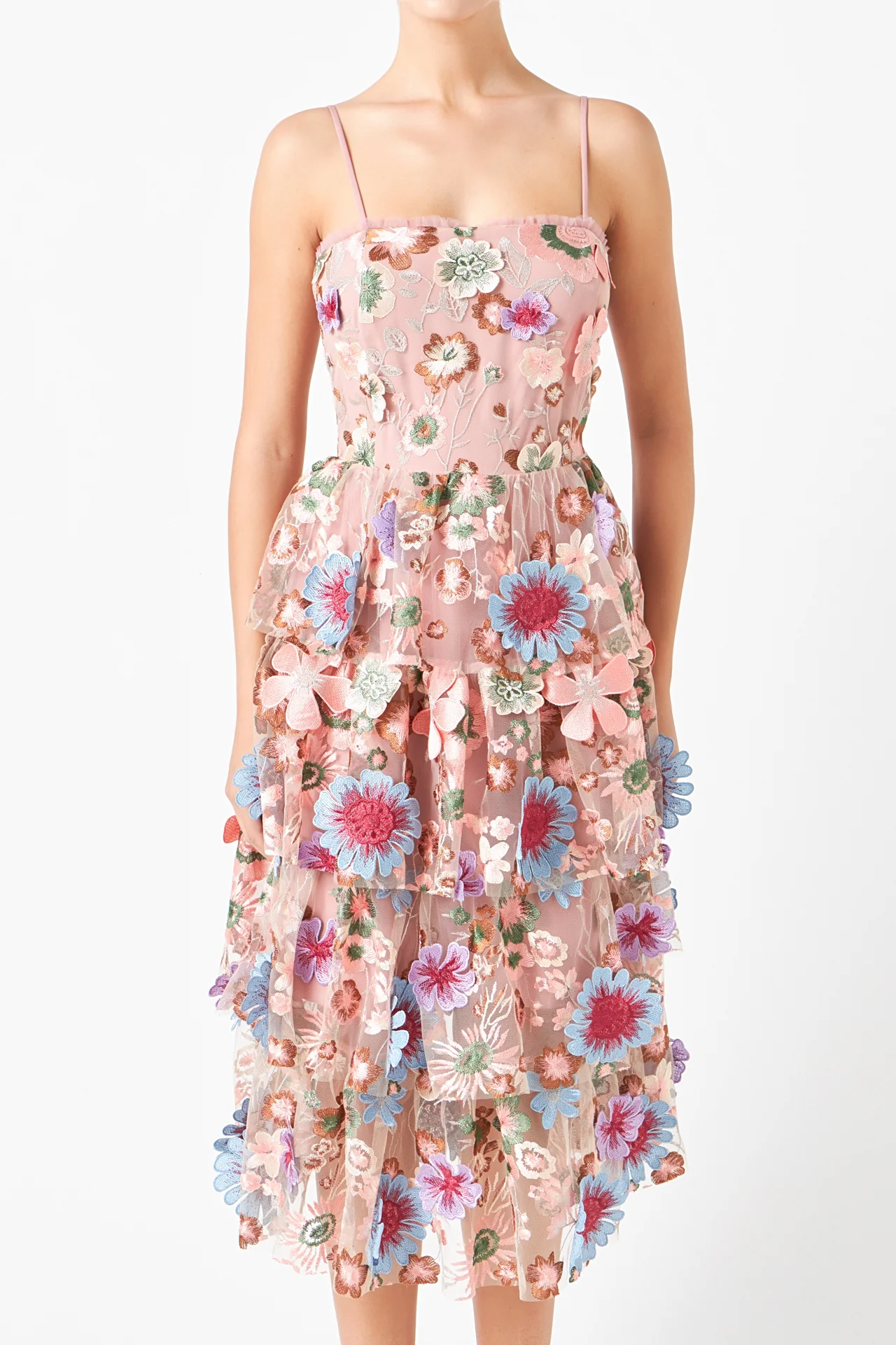 Floral Embroidered Midi Dress