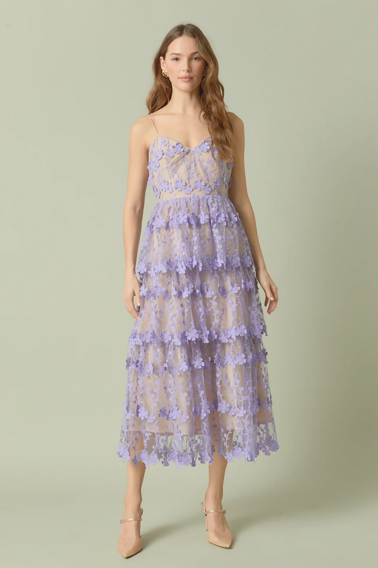 Crochet Layered Midi Dress