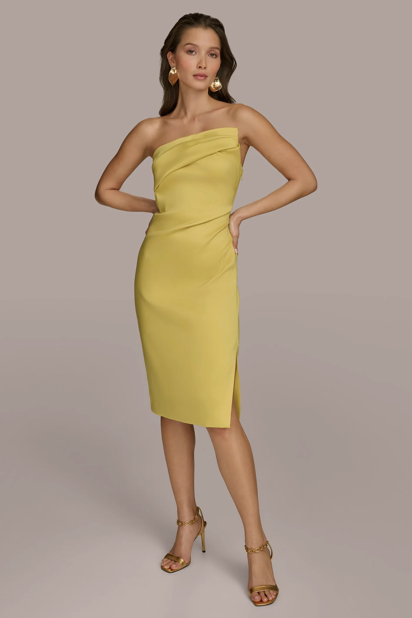 ASYMMETRICAL NECK COCKTAIL SHEATH DRESS