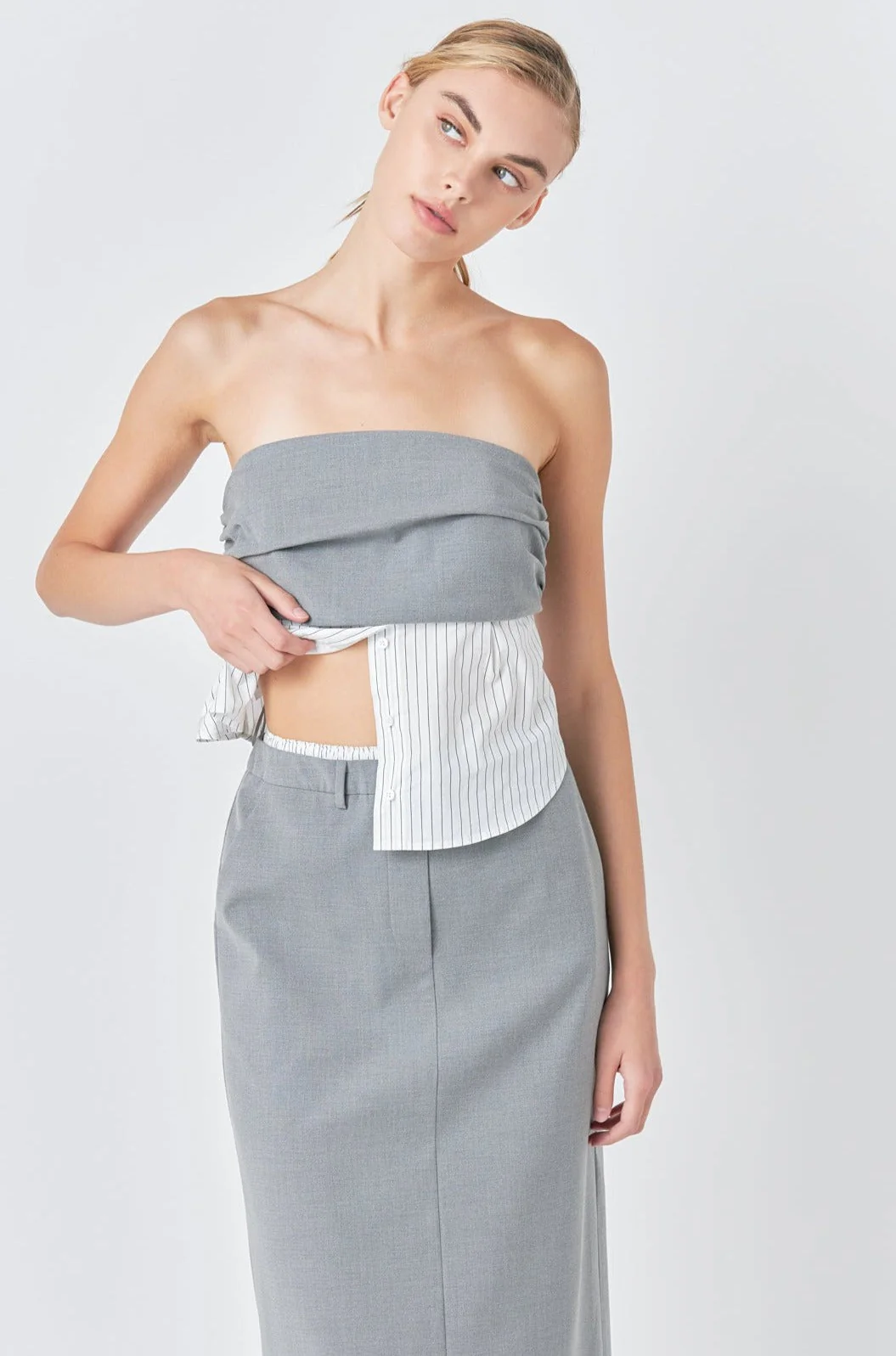 Strapless Shirt Top