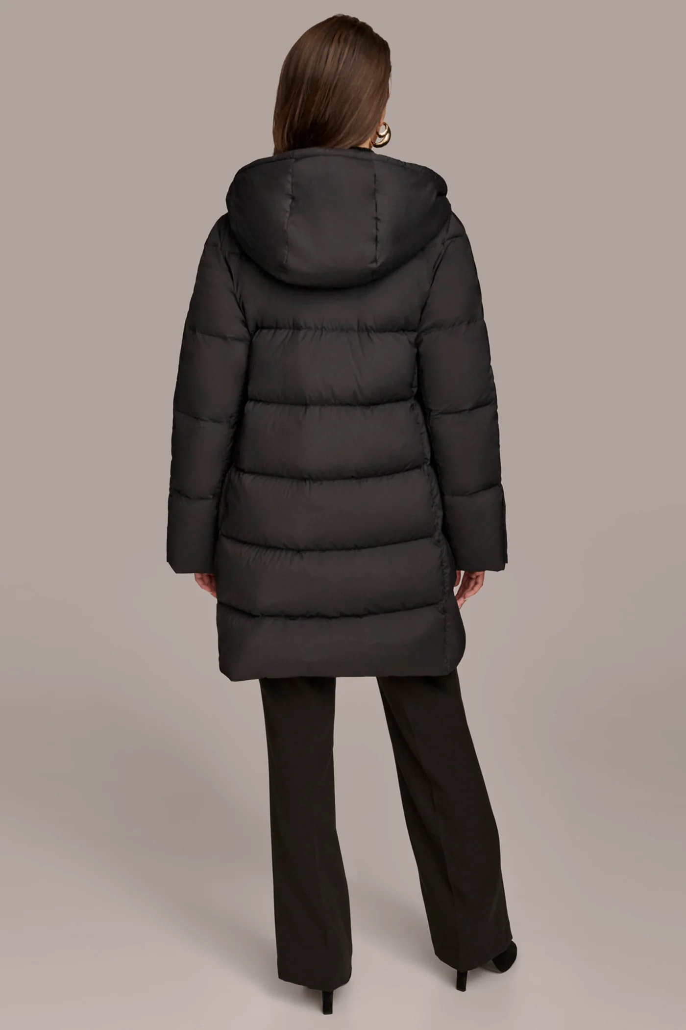 Long Hooded Down Filled Puffer Coat