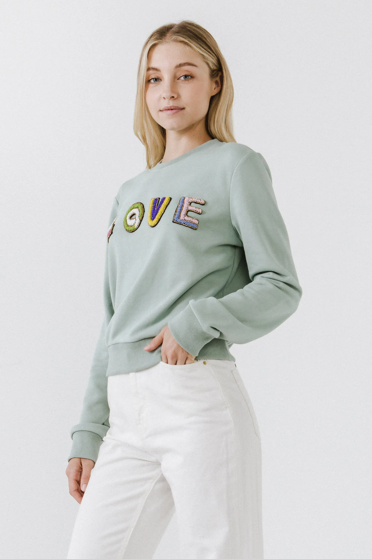 Beads Lettering Sweatshirt