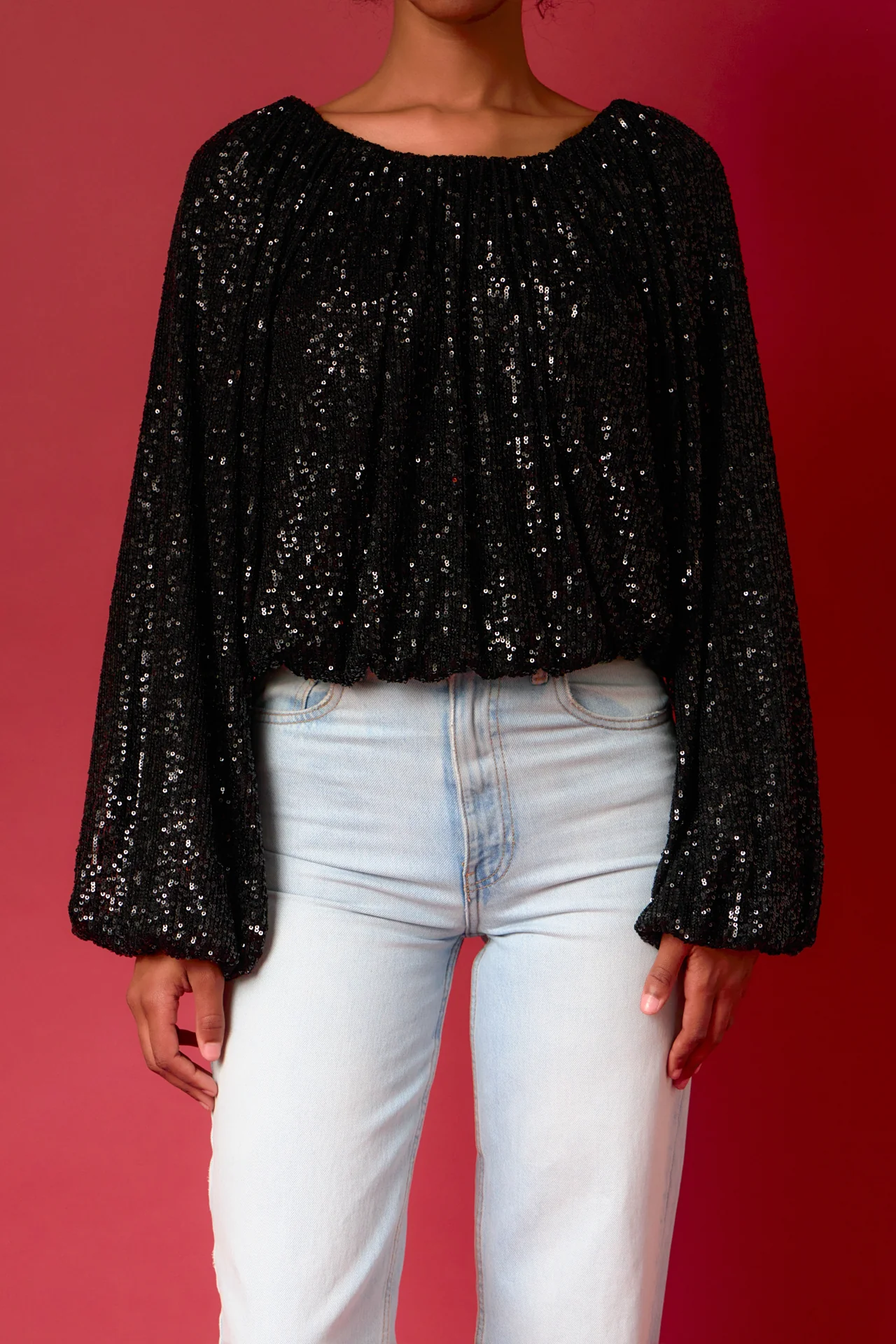 Sequins Blouson Top