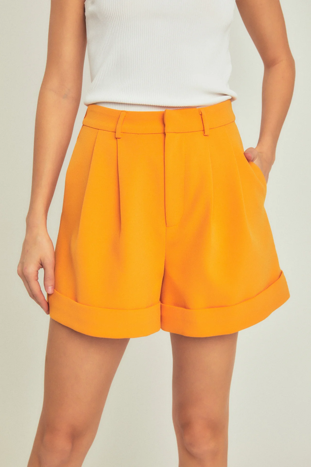 Pintucked Shorts