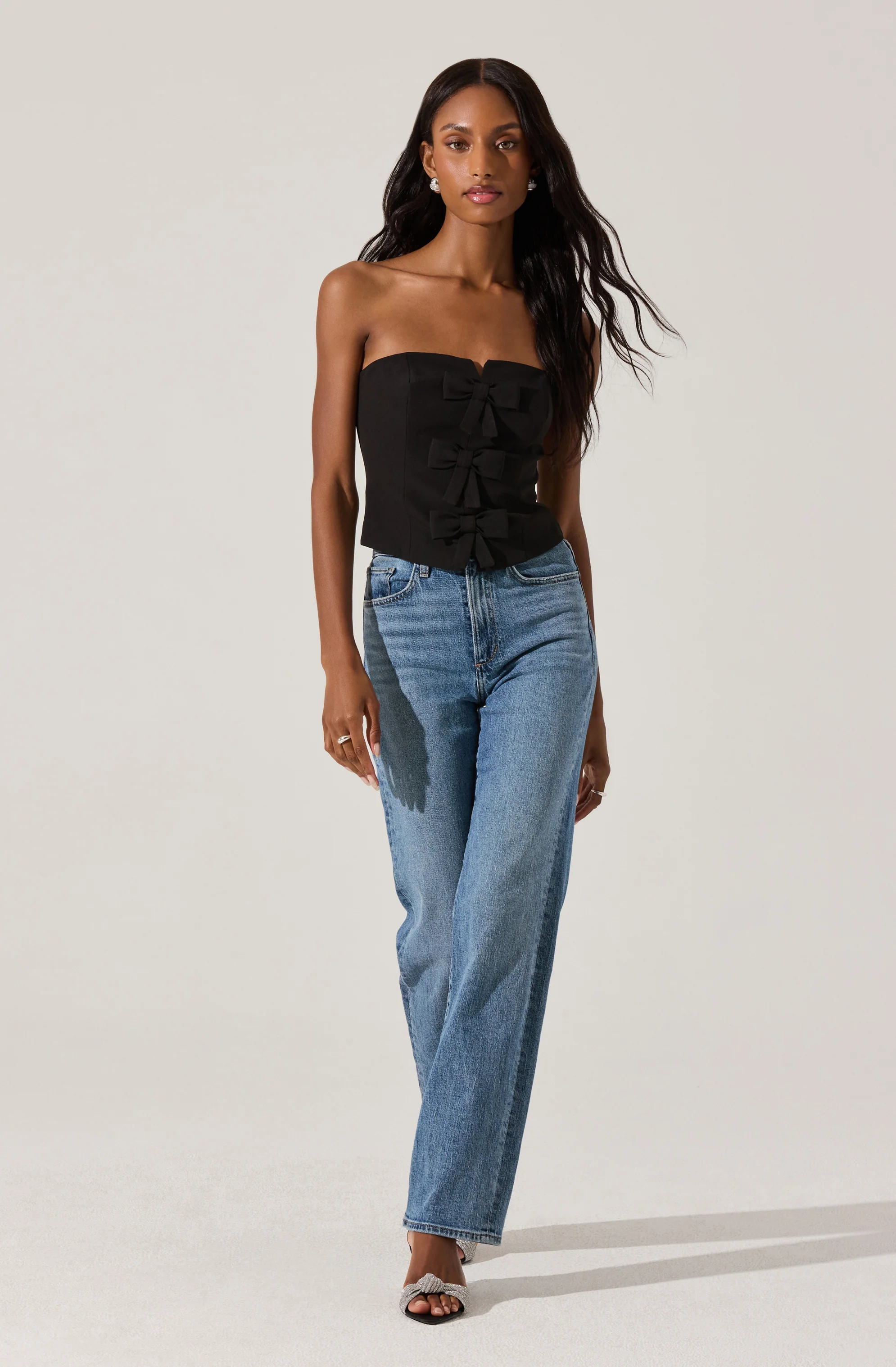 Strapless Bow Bustier Top