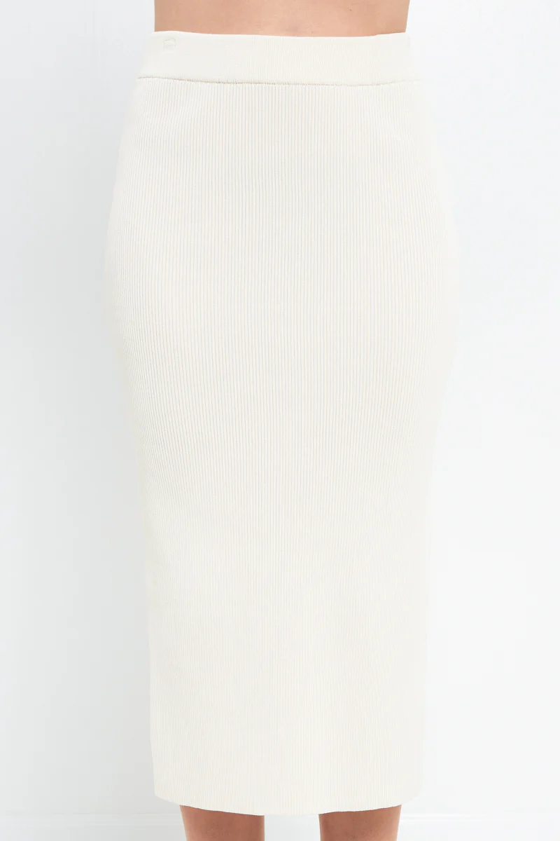 Midi Knit Skirt with Side Slit