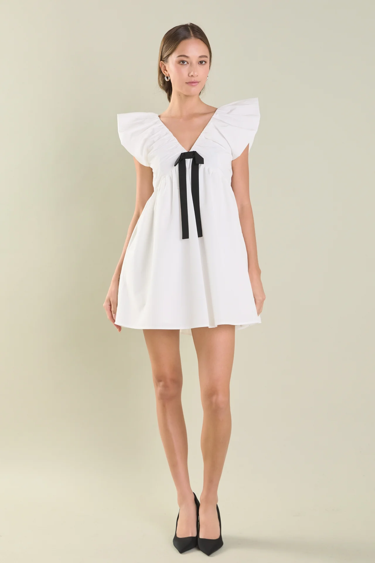 Combo Bow Mini Dress