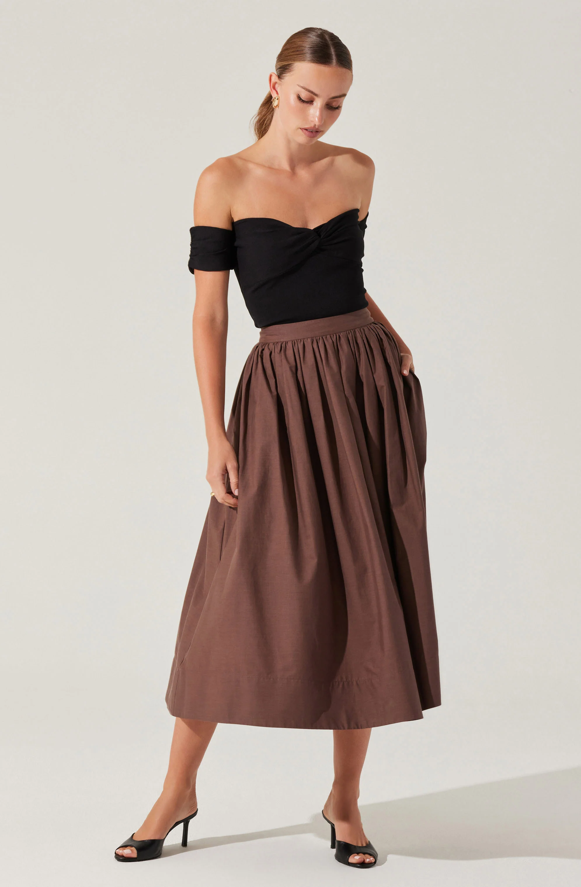 Twist Front Off Shoulder Top