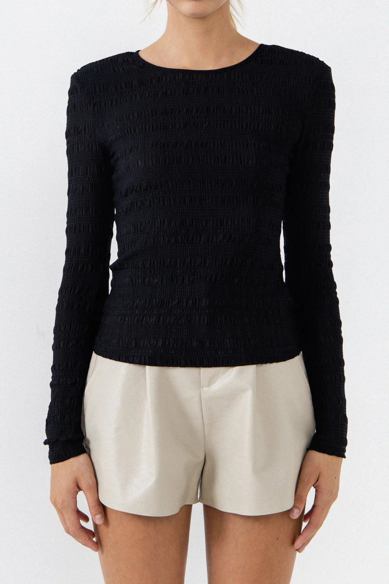 Texture Fitted Top