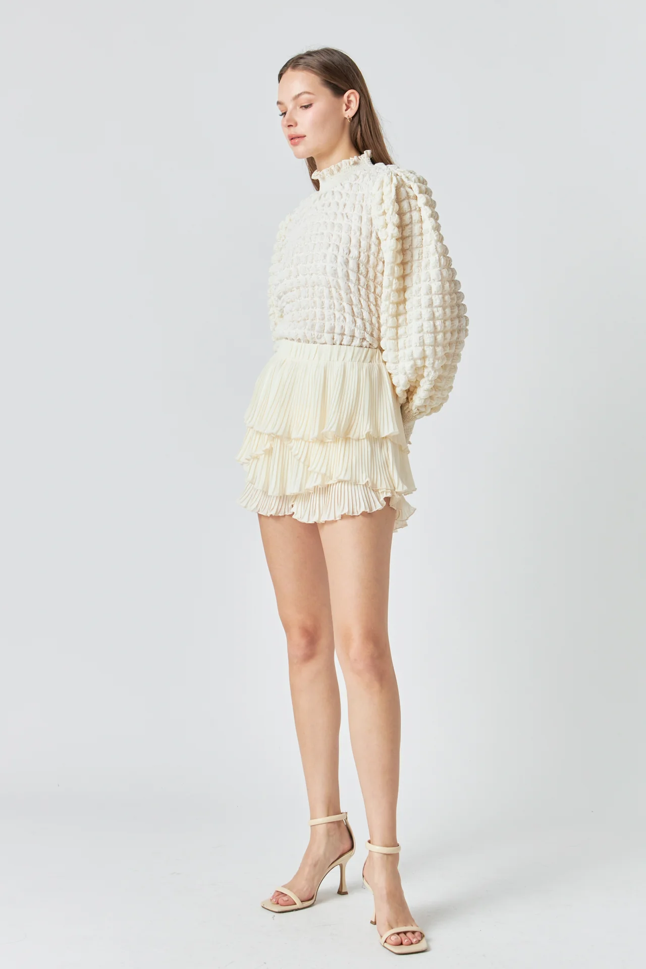 Mock Neck Long-Sleeve Blouse