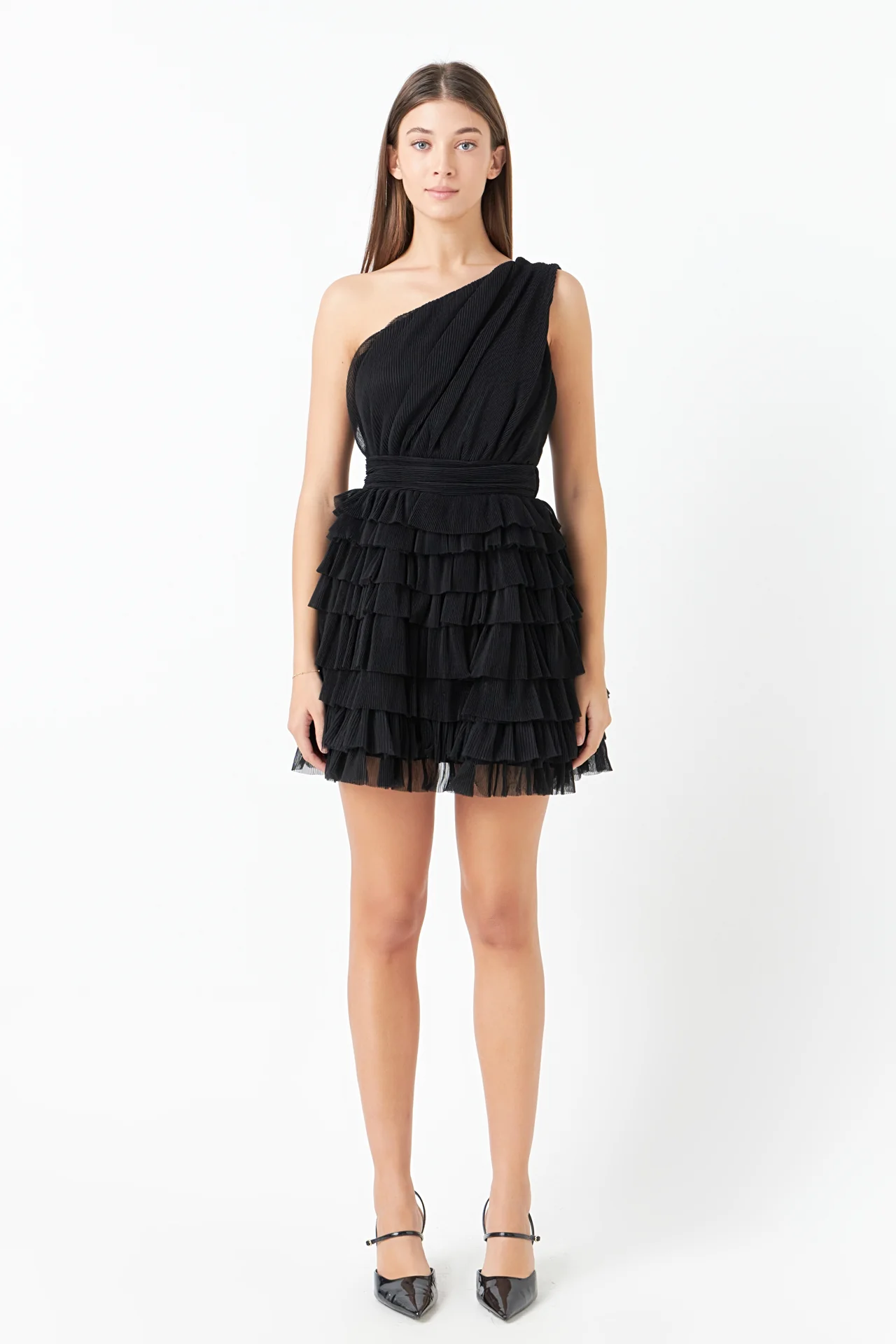 Tiered Tulle Mini Dress
