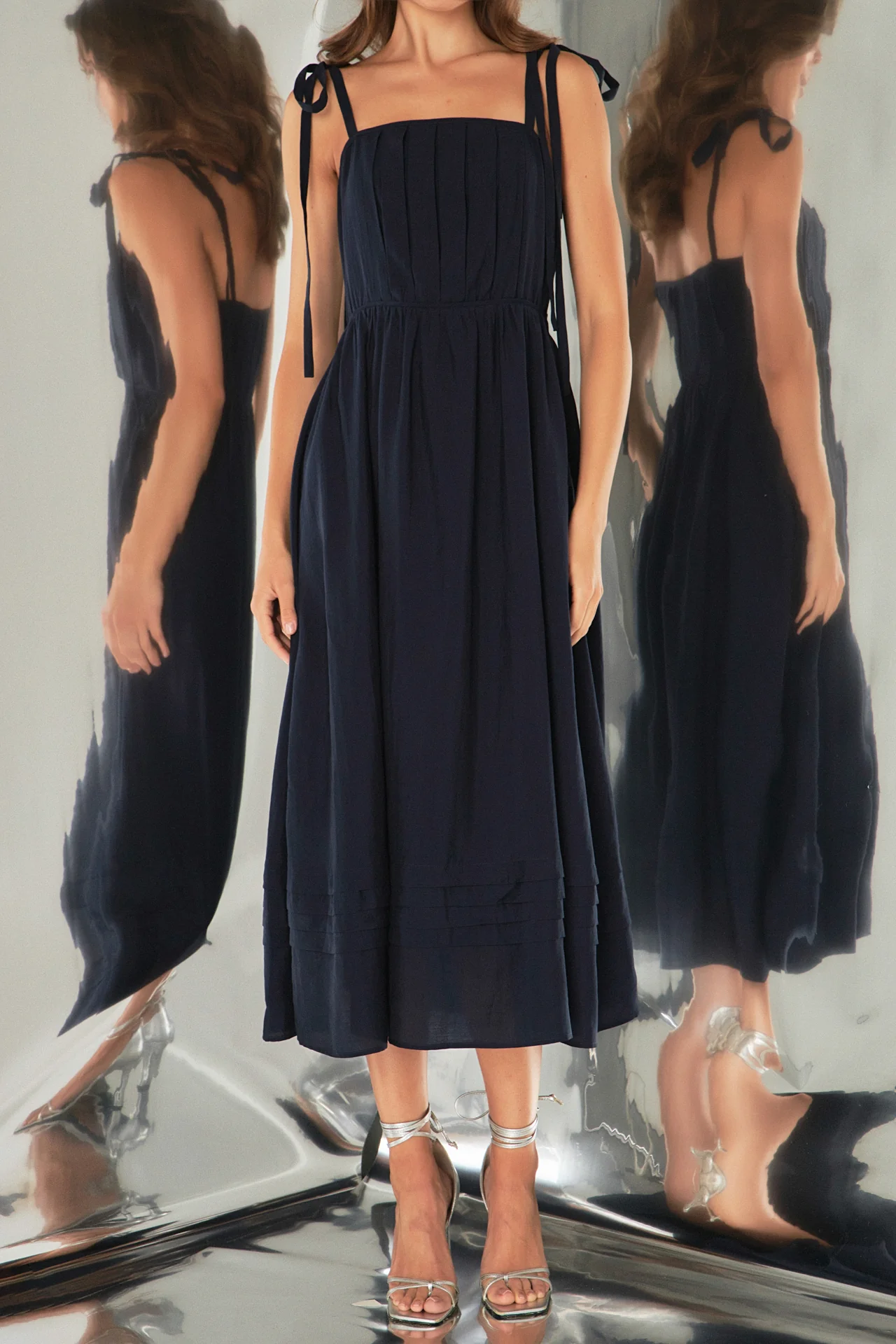 Pleated Midi Dress