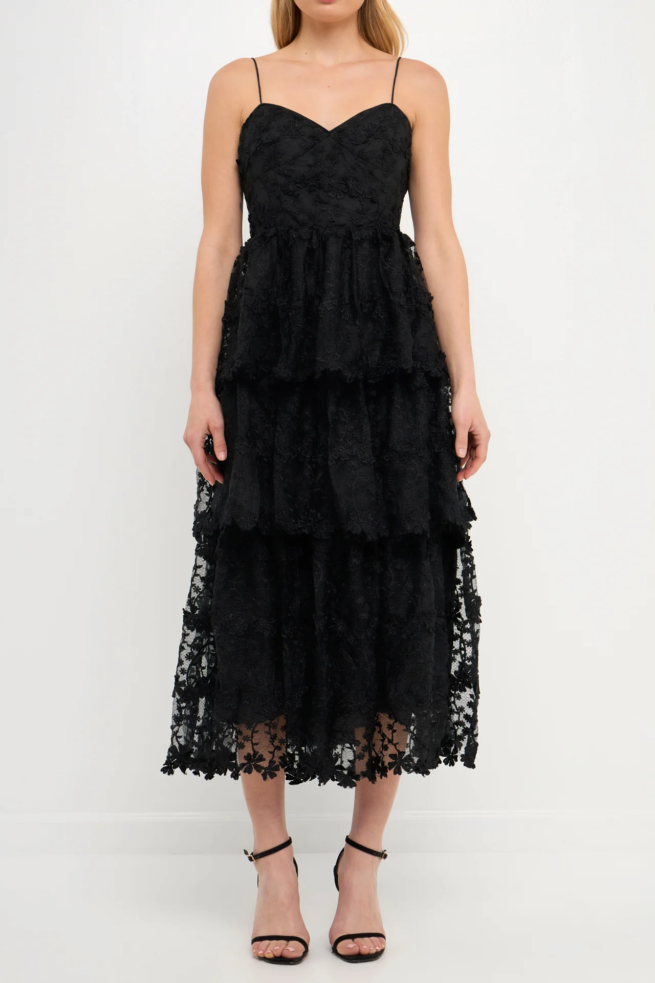 Crochet Layered Midi Dress