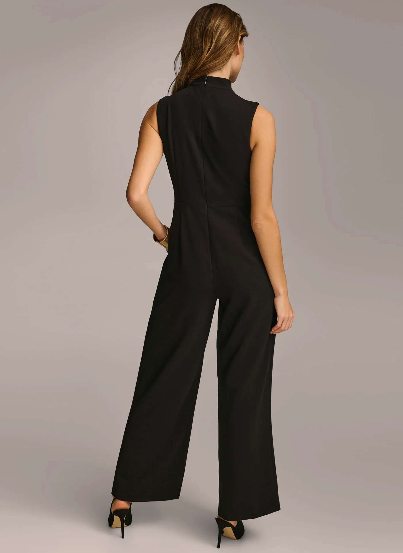 MOCK NECK JUMPSUIT WITH POCKETS