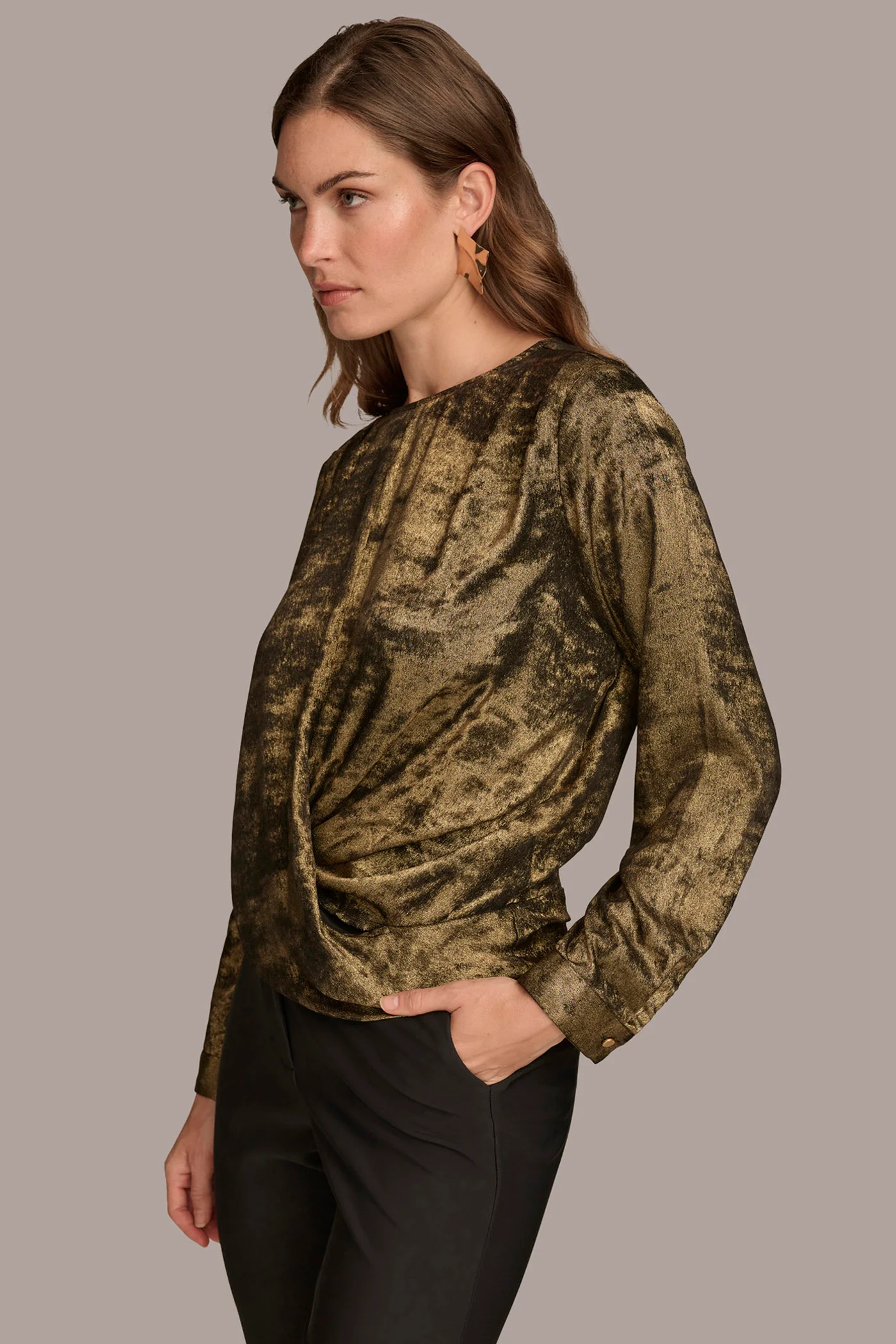 CREW FAUX WRAP TOP
