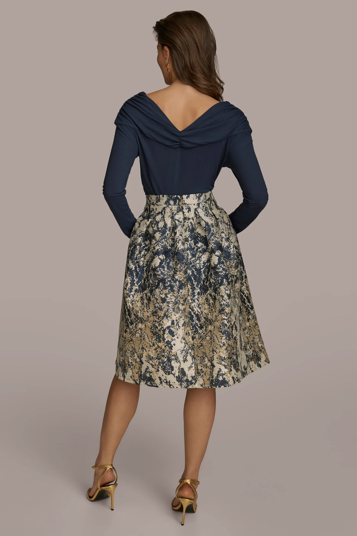 METALLIC JACQUARD SKIRT