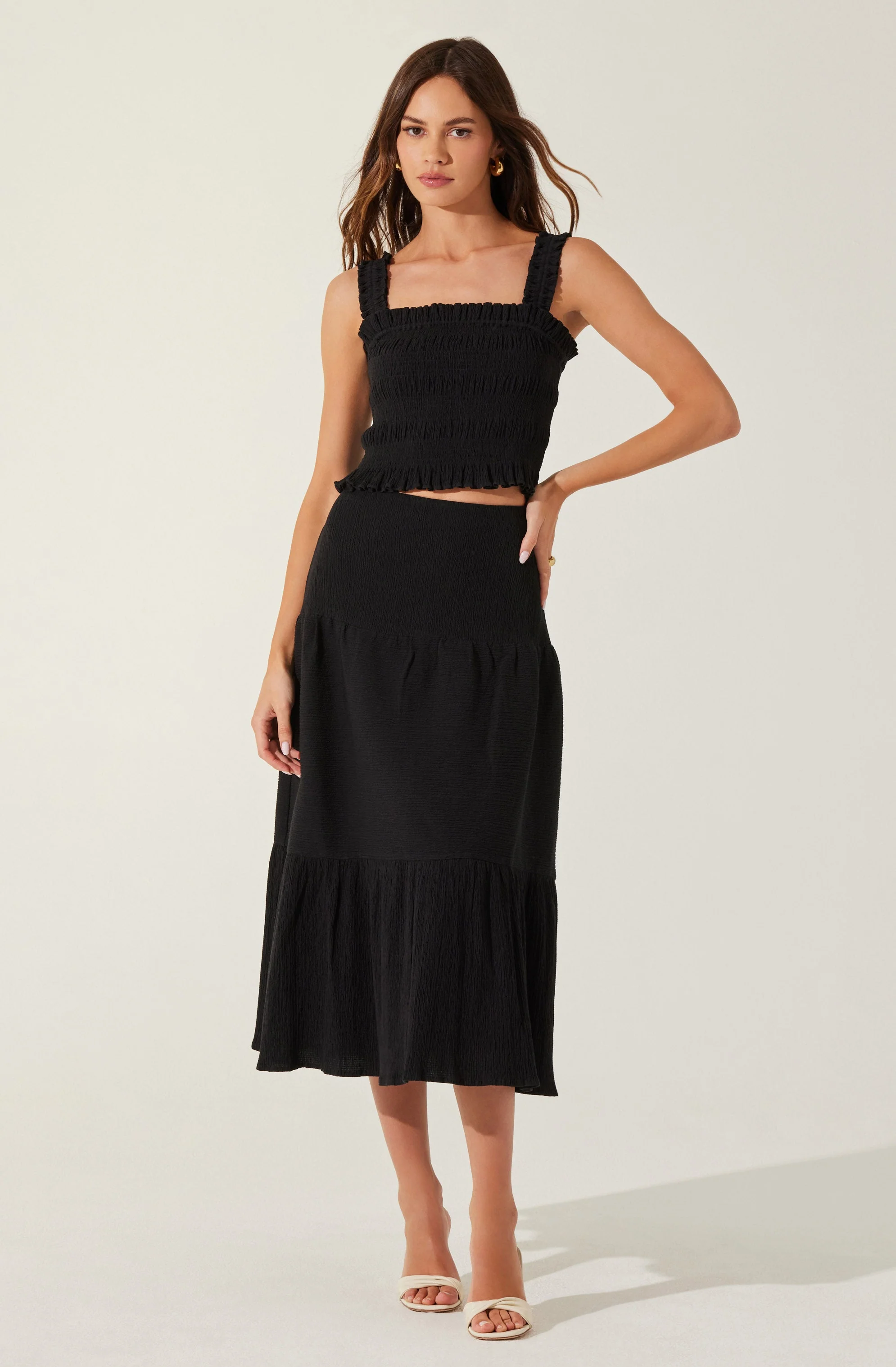 Shirred Sleeveless Top