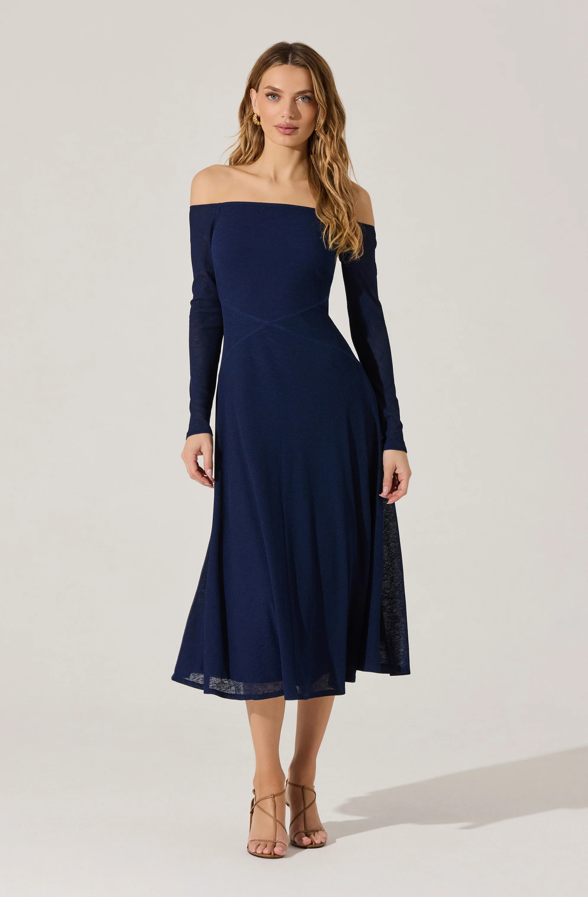 Off Shoulder Midi Dress