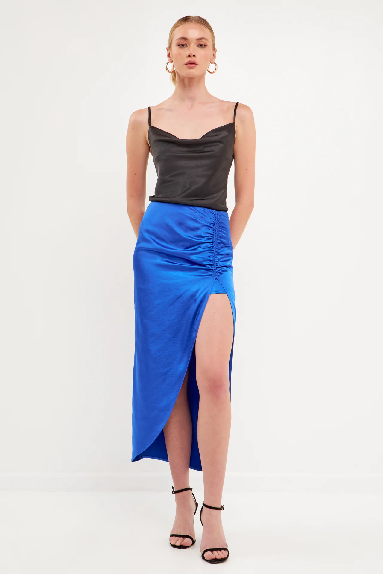 Front Slit Midi Skirt