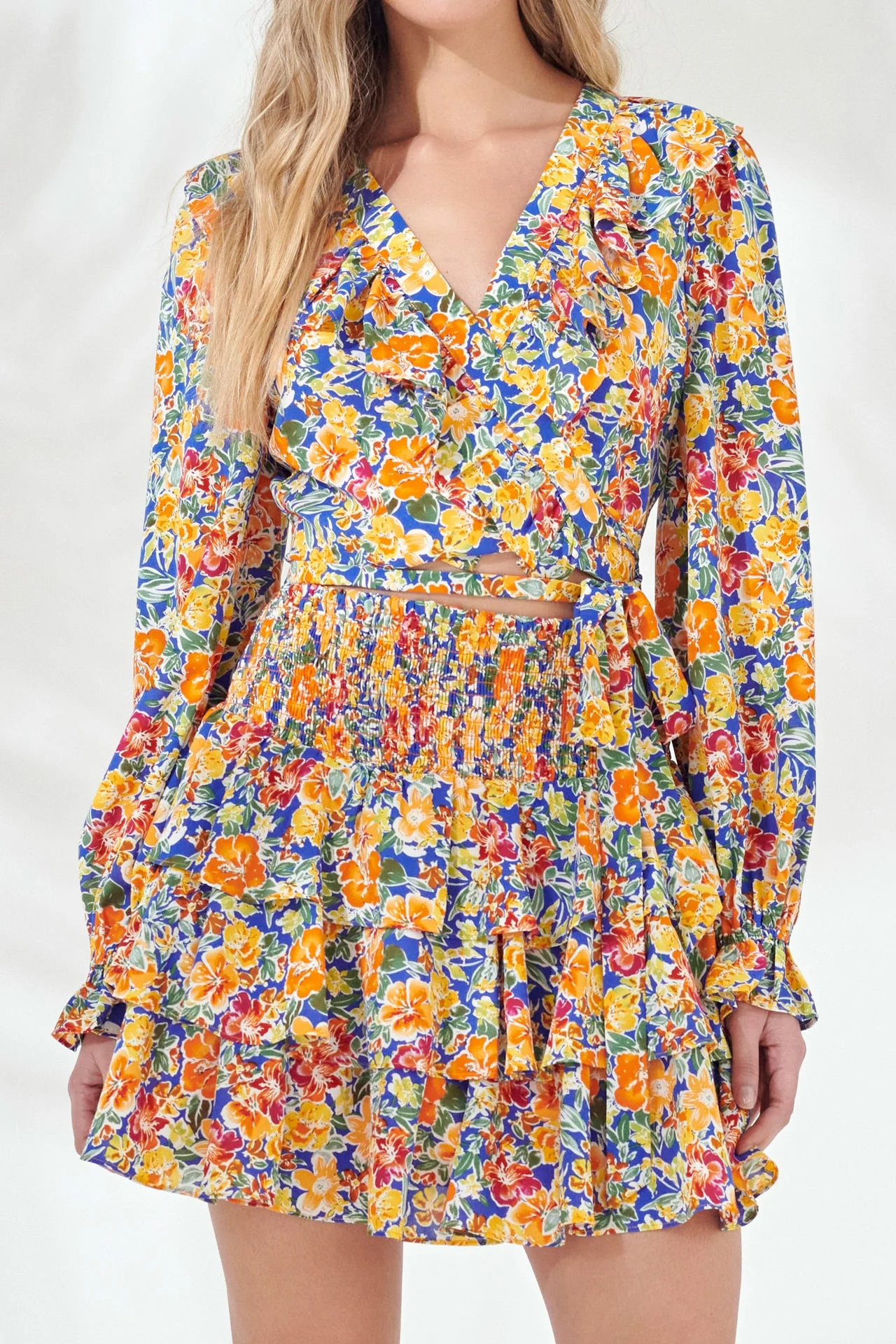 Front Wrap Floral Top