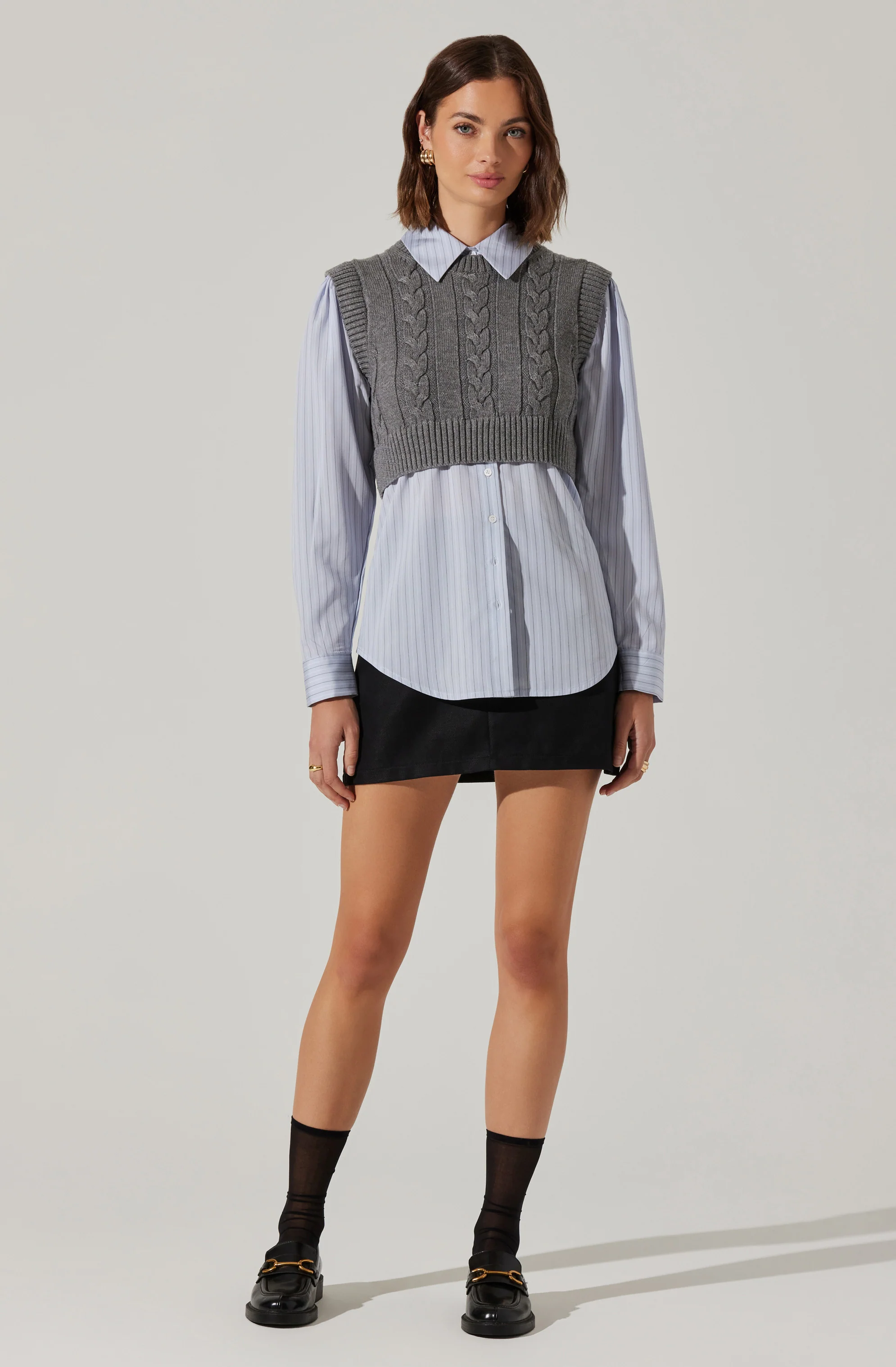 Flannery Layered Cable Combo Shirt