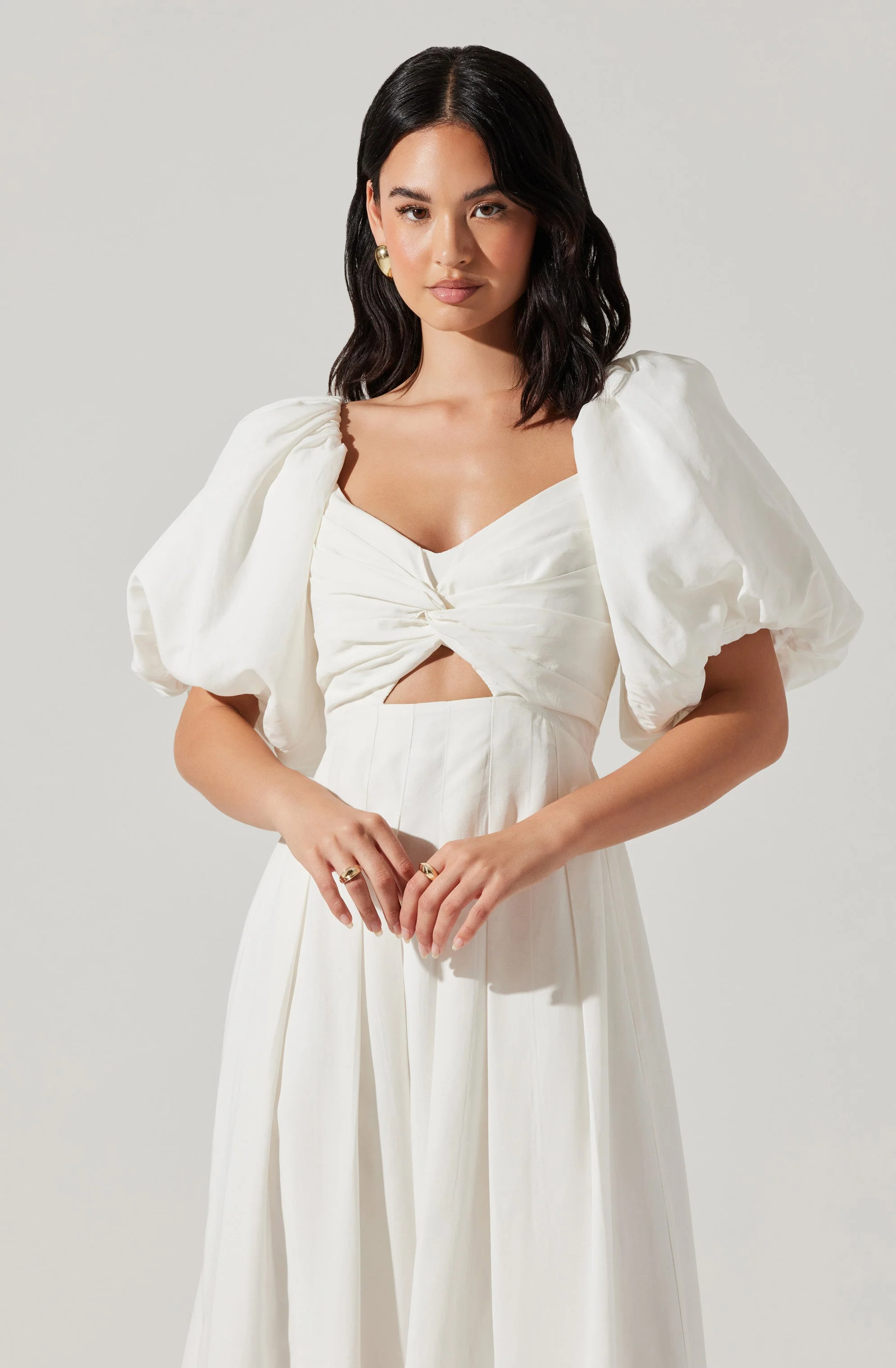 Serilda Puff Sleeve Midi Dress