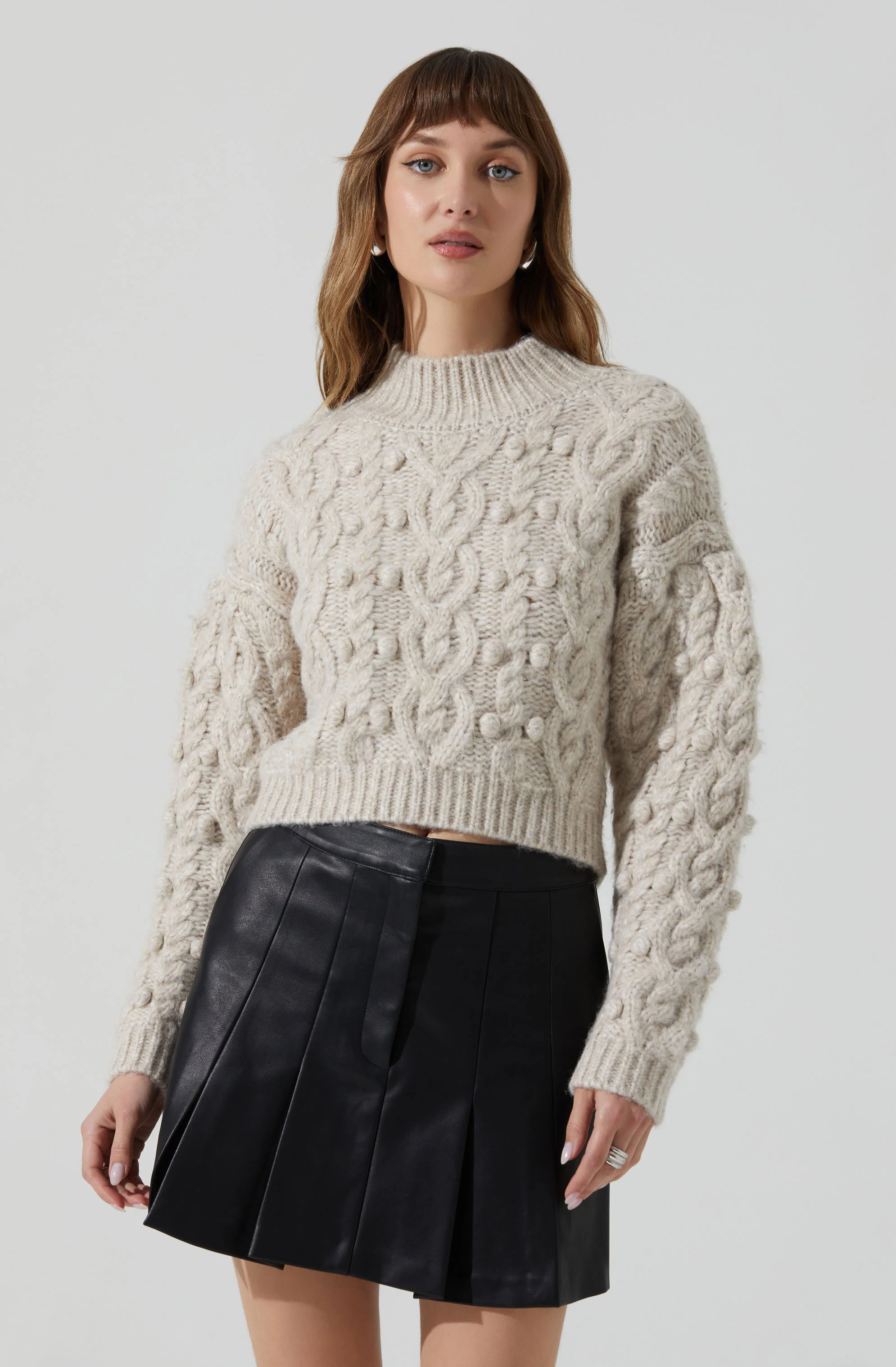 Mikita Faux Leather Pleated Skirt