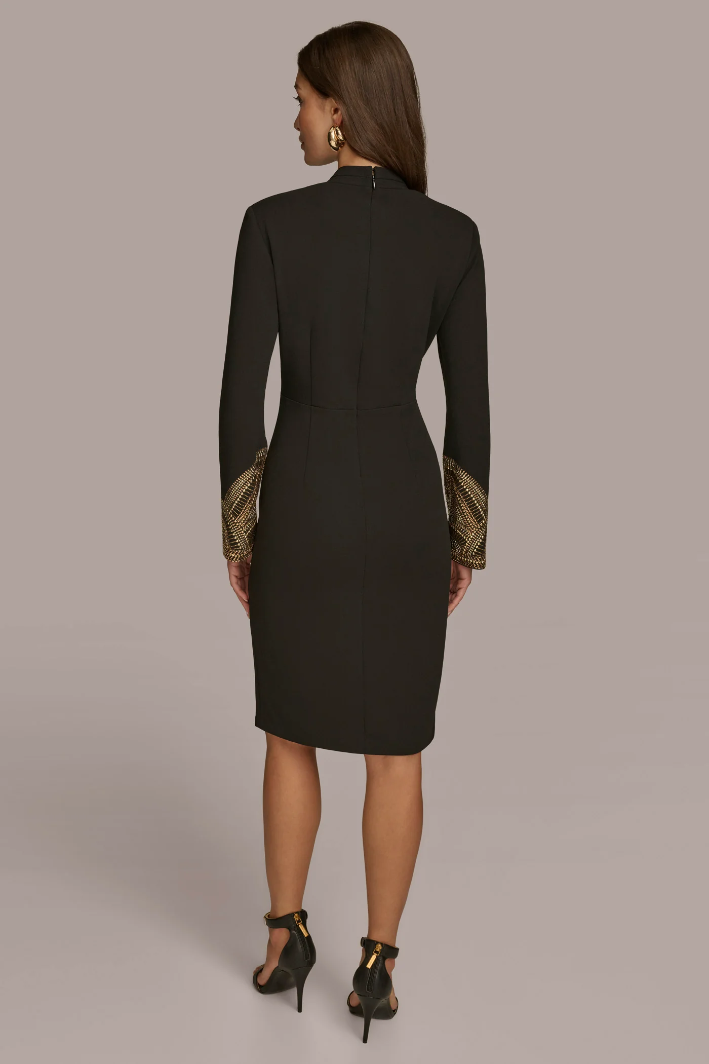 HOT FIX TRIM SHEATH DRESS