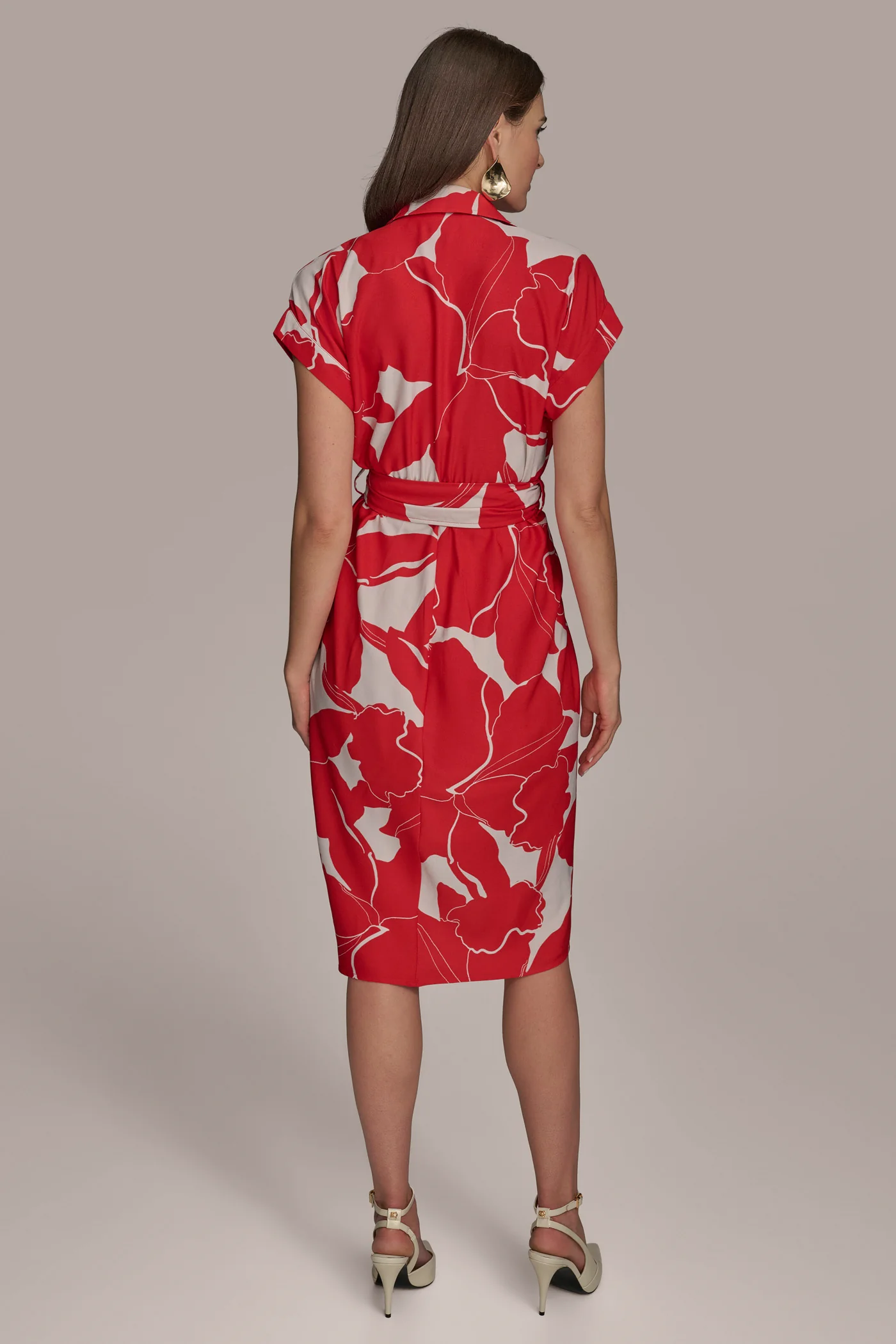 PRINTED CREPE SHIRT DRESS