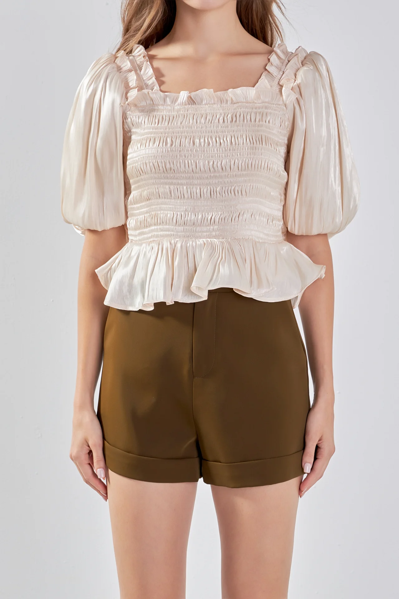 Sheen Smocked Top