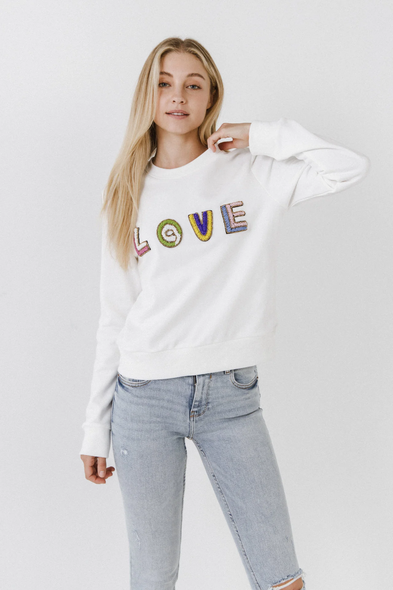 Beads Lettering Sweatshirt