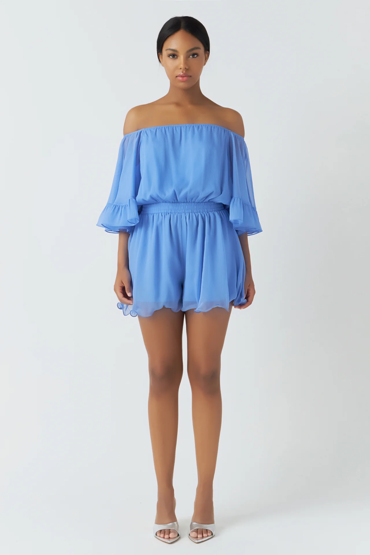 Ruffled Sleeve Romper