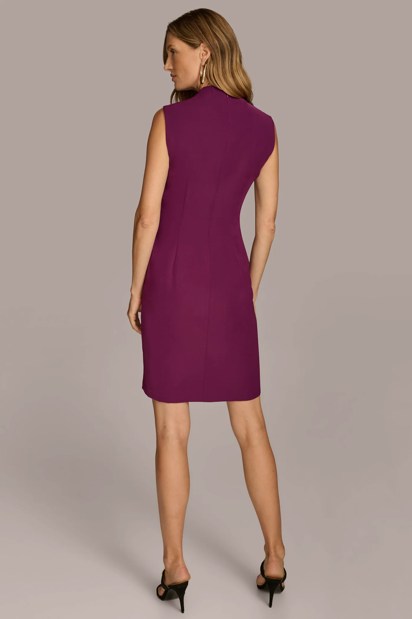 MOCK NECK DRESS WITH SIDE BELT